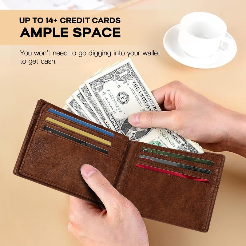 RUNBOX Wallet for Men Slim Rfid Leather 2 ID Window With Gift Box | Slim, Rfid, 2 ID Window, With Gift Box, Slim, Rfid - Image 5